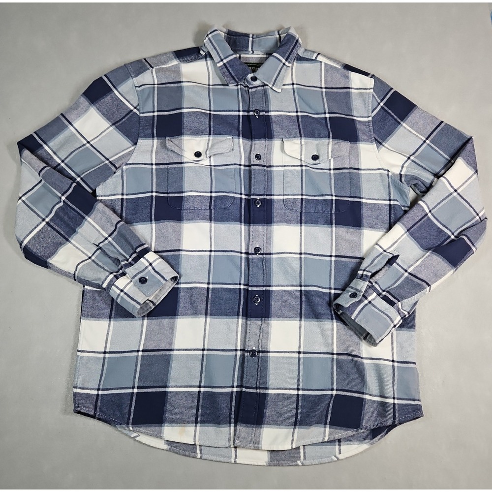 American Eagle Mens Blue Plaid Flannel Button Up Long Sleeve Shirt Size Large